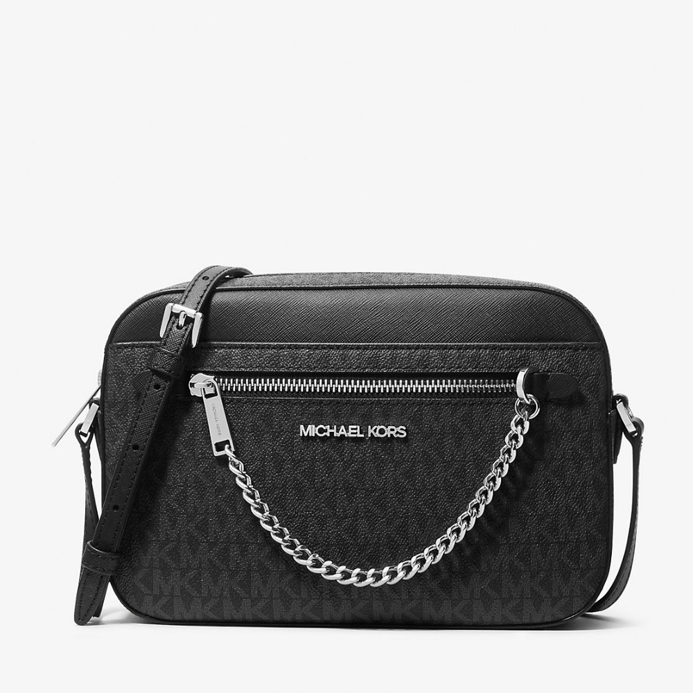 Michael Kors Jet Set Large Logo Crossbody Bag - Black